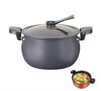 Multifunctional Large Capacity Non-Stick Pressure Cooker, 8L Micro Pressure Cooker Pot with Transparent Cover, Anti-Scalding Handle Fast Cooking Pot for All Stovetops, Serves 4-6 People (Gray)