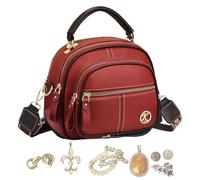 Multifunctional Leather Bag - Fashionable Sling Travel Shoulder Bag for Women, Large Capacity Hobo with Adjustable Strap, Modern Girls Tote for Traveling Shopping Dating Everyday Use, 13