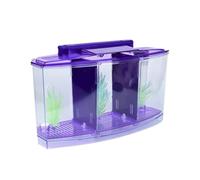 Multifunctional LED Light Aquarium Acrylic Fish Tank Box Separate Breeding Spawning Pethouse Kits for Building for Adults (Blue, One Size)