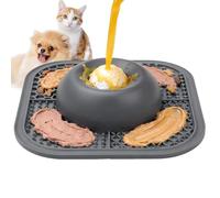 Multifunctional Licking Bowl, Calming Slow Feeder, 24.8x24.8x6.5cm, Slow Feeder Licking Bowl, Interactive Lick Toy, Spill Free, For Large Medium Small Breeds And Cats, Liquid Wet Food