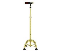 Multifunctional, Lightweight, Adjustable for The Elderly, Large Four-Legged Telescopic Cane(Gold,Large Four Legged)