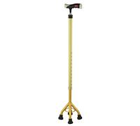 Multifunctional, Lightweight, Adjustable for The Elderly, Large Four-Legged Telescopic Cane(Gold,Small Four Legged)