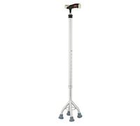 Multifunctional, Lightweight, Adjustable for The Elderly, Large Four-Legged Telescopic Cane(Silver,Small Four Legged)