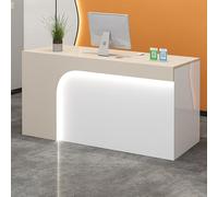 Multifunctional Lockable Reception Desk - Modern Standing Front Desk for Home Office Salon & Spa - Retail Counter with Keyboard Tray & Cable Management (J 2)