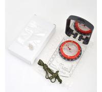 Multifunctional Luminous For Compass with Mirror for Hiking and Climbing Featuring Waterproof Design, LED Lamp, Gradiometer, Magnetic Bias Adjustment (Black without lamp)