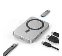 Multifunctional M.2 NVMe SSD Magnetic Docking Station, with 10Gbps USB C HUB, 4K60Hz HDMI, SD/TF Card Reader, 100W PD Charging