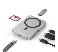 Multifunctional Magnetic Docking Station with M.2 NVMe SSD Enclosure, 10Gbps USB C Hub, 4K60Hz HDMI, SD/TF Card Reader, 100W PD Charging