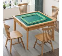 Multifunctional Mahjong Table - Square Design for Poker, Dominoes & Jigsaw Puzzles with 4 Storage Drawers