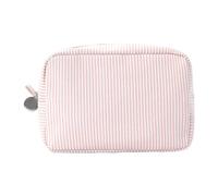 Multifunctional Makeup Bag - Cosmetic Case with Elegant Stripes - Portable Cosmetic Bag with Zipper for Women Ideal for Camping Beach Hiking, red, Please refer to the description, Please refer to