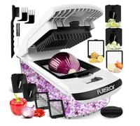 Multifunctional Manual Vegetable Chopper and Dicer, Multi-Blade Kitchen Mandoline Slicer with Collection Container