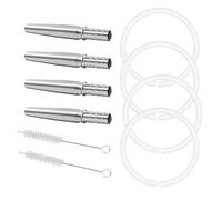 Multifunctional Maple Syrup Tapping Set 10Pieces Includes 4 Metal Spouts 4 Tubes and 2 Brushes for Easy Extraction Food Grade Tubes