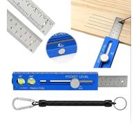 Multifunctional Marking Level Ruler, Professional Extendable Level Ruler with Dual Metric & Imperial Graduations, Strong Magnetic Positioning, Precision Measuring Tool for Woodworking (Blue)