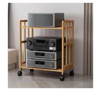 Multifunctional Media Cabinet Stand Movable Audio Rack for DVD CD Record Player Speaker Game Consoles & Amplifiers Storage Unit for Living Room & Gaming Setup (W-70CM)