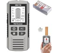 Multifunctional Metal Detector, Handheld Scanner, High-Definition Digital Display, with 1 6F22 Battery, Detecting Metal, Cable, and Wood(Silver)