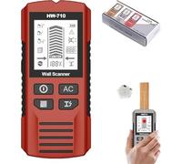 Multifunctional Metal Detector, Handheld Scanner, High-Definition Digital Display, with 1 6F22 Battery, Detecting Metal, Cable, and Wood(Red)