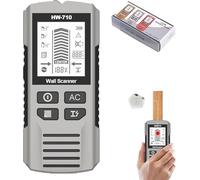 Multifunctional Metal Detector, Handheld Scanner, High-Definition Digital Display, with 1 6F22 Battery, Detecting Metal, Cable, and Wood(Silver)
