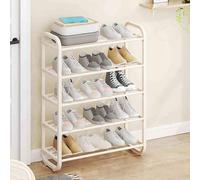 Multifunctional Metal Shoe Rack 4/5-Tier Space-Saving Organizer Slim Shoe Storage Stand White (45 * 73cm/17.7 * 28.7in) - Ideal for Home & Entryway