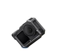 Multifunctional Metal+Silicone Rabbit Cage Adapter for DJI Osmo Action 6 Protective Frame Case Expansion Mount Accessories with Cold Shoe and 1/4 "-20 Threaded Holes for External Equipments (Black)