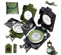 Multifunctional Military Aiming Navigation Compass Compass, Sighting Window with Reticle, Measuring Slopes With Clinometer & Taking Bearings From Eyepiece Led Oriented Outdoor Camping Supplies(2PCS)