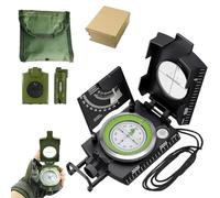 Multifunctional Military Aiming Navigation Compass Compass, Sighting Window with Reticle, Measuring Slopes With Clinometer & Taking Bearings From Eyepiece Led Oriented Outdoor Camping Supplies(Black)