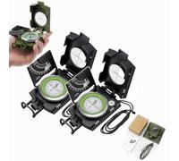 Multifunctional Military Aiming Navigation Compass, With Inclinometer, Impact Resistant & Waterproof Compass for Outdoor, Hiking, Camping, Survival Gear, Military Gear, Adventure(Black 2PCS,L)