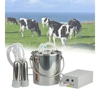 Multifunctional Milking Machine Kit, 5L Electric Pulsation Vacuum Milker with Cleaning Brush, Adjustable Suction Power/Automatic Stop, for Dairy Cow Sheep Goat,Cow,5L,Cattle