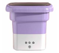 Multifunctional Mini Washing Machine, Foldable for Storage, Portable, Removable Drain Basket, Suitable for Multiple Scenarios (purple)