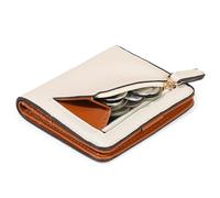 Multifunctional Minimalist Leather Coin Purse Ultra-Thin Women's Short Wallet RFID Anti-Magnetic Card Holder(White)