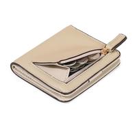 Multifunctional Minimalist Leather Coin Purse Ultra-Thin Women's Short Wallet RFID Anti-Magnetic Card Holder(Khaki)