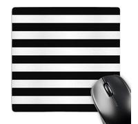 Multifunctional Mouse Mat Stylish Contemporary Stripes Black/White 25X30Cm, Mouse Pad Washable Desk Pad For Game Work Studying