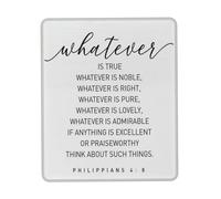 Multifunctional Mouse Pad, Inspirational Whatever is True Religious Scripture Verse Mousepads Stitched Edges Desk Pad 25X30cm for Gamer PC Home