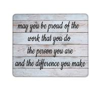 Multifunctional Mouse Pad, May You Be Proud of The Work You Do Mouse Mat Stitched Edges Keyboard Pad 25X30cm for Work Studying Computer