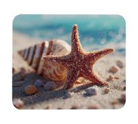 Multifunctional Mouse Pad Starfish and Seashell on The Summer Beac Mousepads Keyboard Pad 25x30cm for Studying,Work,Gamer