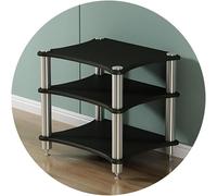 Multifunctional Multi-Layer HiFi Audio Rack Cabinet for Video Components 3-Tier Shock-Absorbing Feet Black 60x48x62cm - Audio Storage Solution