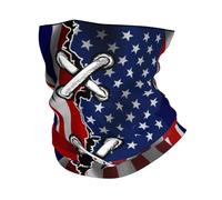 Multifunctional Neck Gaiter,America and Britain British Flag Wavy Combine,Facial Decoration Anitdust Neck Scarf for Climbing Yoga Running 26X30cm