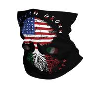 Multifunctional Neck Gaiter,America and Italy Italian Flag Roots,Headwear UV Protection Neck Scarf for Yoga Running Climbing 26X30cm