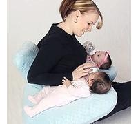 Multifunctional Nursing Pillow For Twins, Breastfeeding Pillow For Pregnant Women, Machine Washable Cotton Fabric Twin Support Pillow,Grey,YUYANAIAI