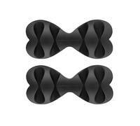 Multifunctional Organizer PNI Tidy Clip 08 Cable Flexible Silicone Adhesive for 8 4x2 Cables with 6 mm Diameter Black Set of 2
