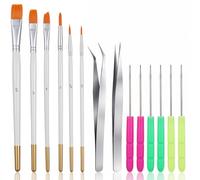 Multifunctional Painting Brushes for Basting, 6pcs Cooking Brush with 8 Pieces Pottery Tool Set,Food Brushes for Cooking,Baking Brush for Dusting Edible Glitter Edible Color,Cake Cookie Decoration