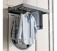 Multifunctional Pants Hanger with Removable Rod & Soft Glide Rail Space-Saving Invisible Laundry Rack for Washer Cabinet - Maximize Storage & nization