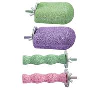 MultiFunctional Parrots Cage Accessories 4PCS Resin Perches Promoting Beak Wear Bird Cage Chew Toy
