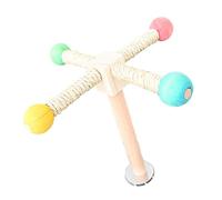 Multifunctional Parrots Stand Grinding Scratchers Toy For Conure Toy Hammock Windmill Standing For Parrot Parrot Wood Chew
