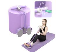 Multifunctional Pedal Puller Resistance Rope - Counting Gym Bands Resistance with Handle, 6 Tubes Ankle Resistance Bands, Home/Pilates/Workout Equipment Accessories for Women Fitness (PURPLE - COUNT)