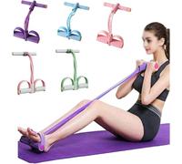 Multifunctional Pedal Resistance Band 6-Tube Elastic Pull Rope Purple | Yoga & Body Training, Abdomen & Waist, Arm & Leg Workout, Home Fitness, 6 Resistance Tubes