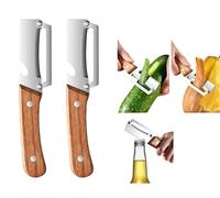 Multifunctional Peeler Sugarcane Knife Stainless Steel with Wooden Handle Ultra-Sharp Blade Ergonomic Design Ideal for Peeling Potatoes Apples Carrots Includes Built-in Bottle Opener