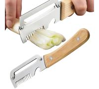 Multifunctional Peeler with Wooden Handle, Stainless Steel Multifunctional Peeler with Bottle Opener, for Fruits, Pumpkins, Papayas, Potatoes, Carrots and Other