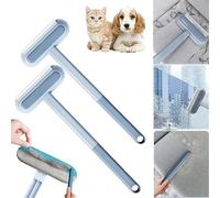 multifunctional pet hair remover,pet hair cleaning brush with squeegee,3 in 1 Pet Hair Remover,Pet Hair Removal Broom,wondawand 4 in 1 pet hair removal tool,2pcs lint remover - carpet scraper-2pcs