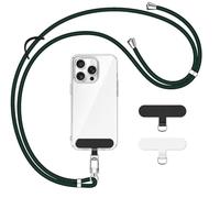 Multifunctional Phone Lanyard with Earbud/Glasses Hook, Adjustable Crossbody & Wrist Strap, Universal Compatibility for Most Phones - Hands-Free & Durable with Secure Patch Holder - Forest Green