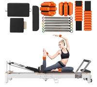 Multifunctional Pilates Reformer Machine Folding Portable Aluminium Frame Sturdy for Home Gym Workouts