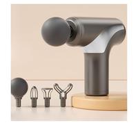 Multifunctional Plastic Massage Gun with 4 Massages Heads Mini Percussion Massager with 6 Speeds Portable Handheld Massagers Adjustable(Gray)